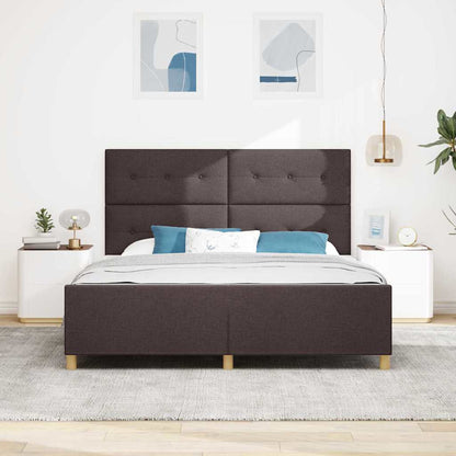 Bedframe met hoofdeinde Donkerbruin 180 x 200 cm Stof