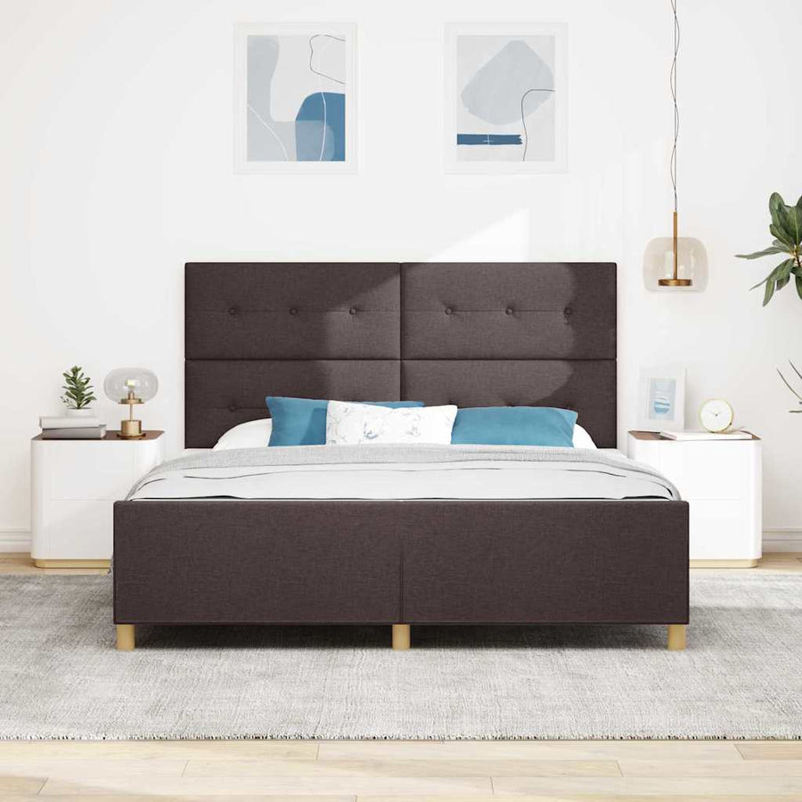 Bedframe met hoofdeinde Donkerbruin 180 x 200 cm Stof