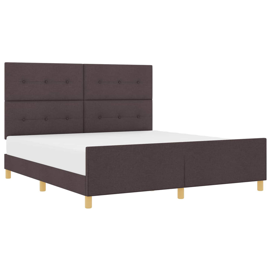 Bedframe met hoofdeinde Donkerbruin 180 x 200 cm Stof
