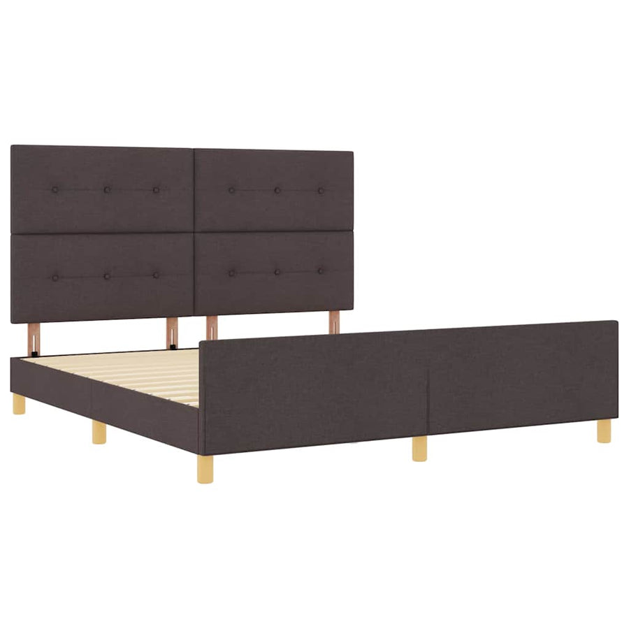 Bedframe met hoofdeinde Donkerbruin 180 x 200 cm Stof