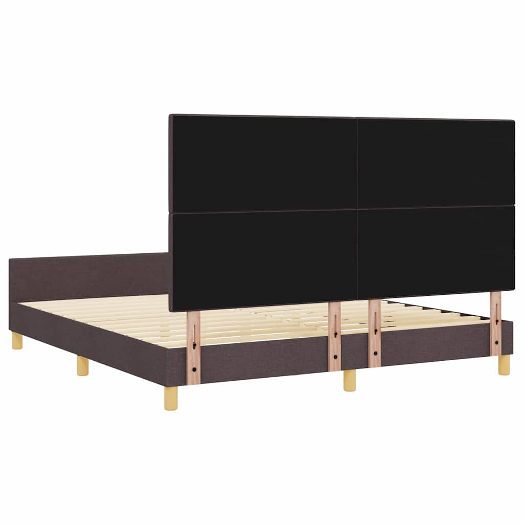 Bedframe met hoofdeinde Donkerbruin 180 x 200 cm Stof