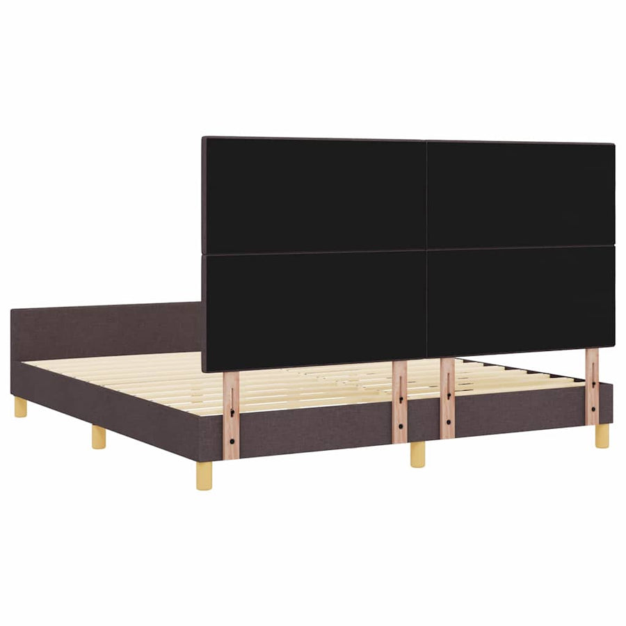 Bedframe met hoofdeinde Donkerbruin 180 x 200 cm Stof