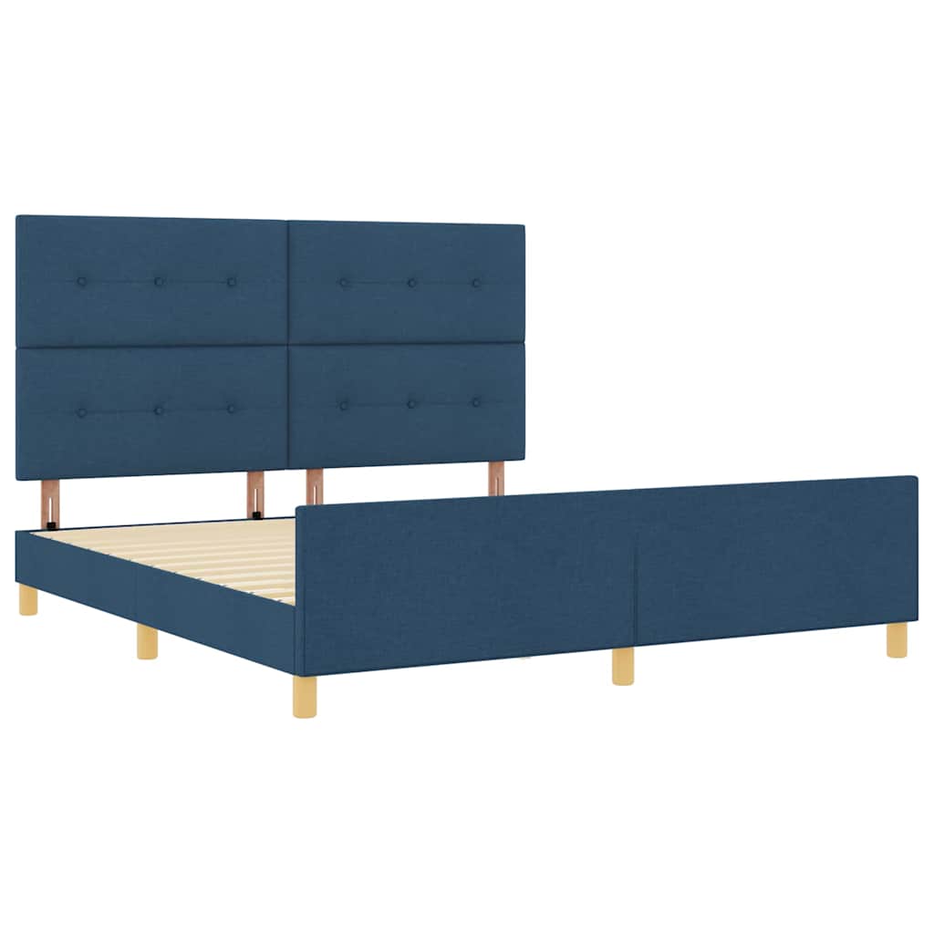 Bedframe met hoofdeinde Blauw 180 x 200 cm Stof
