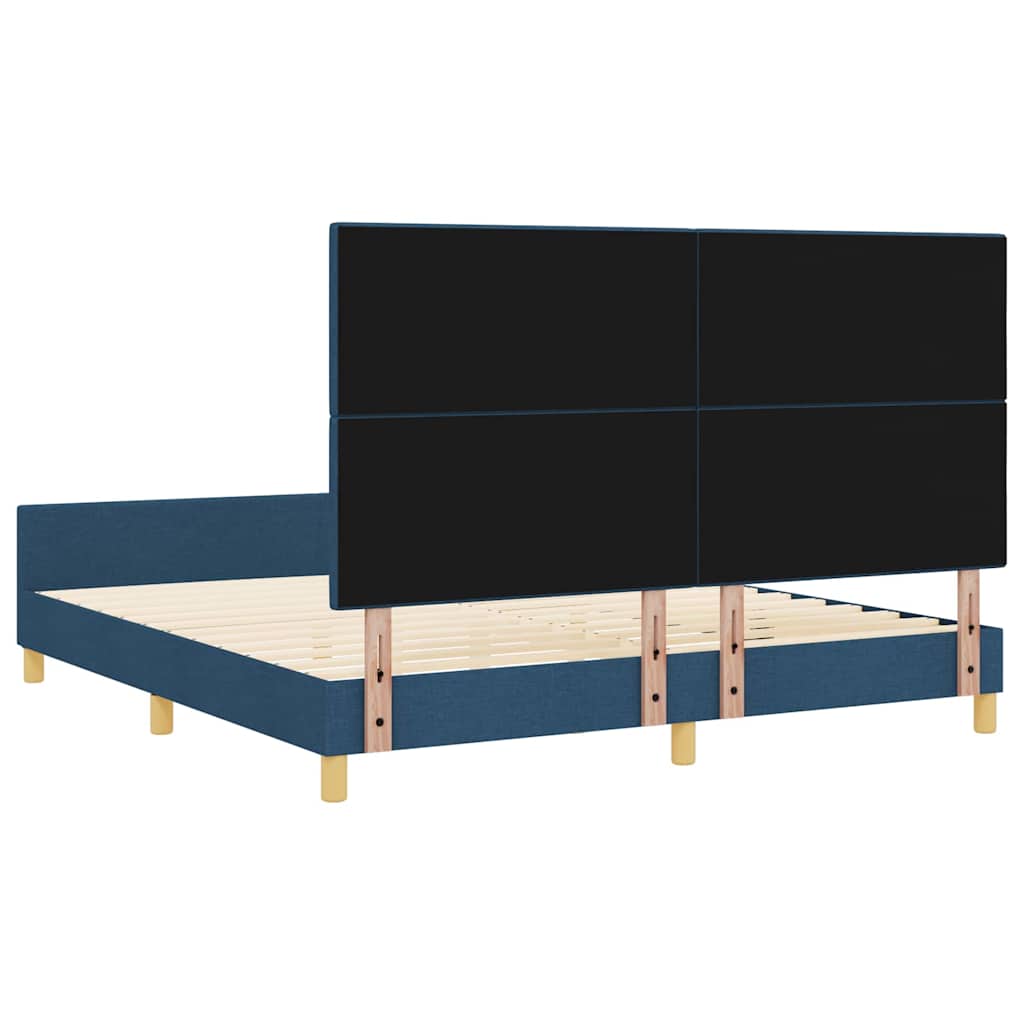 Bedframe met hoofdeinde Blauw 180 x 200 cm Stof