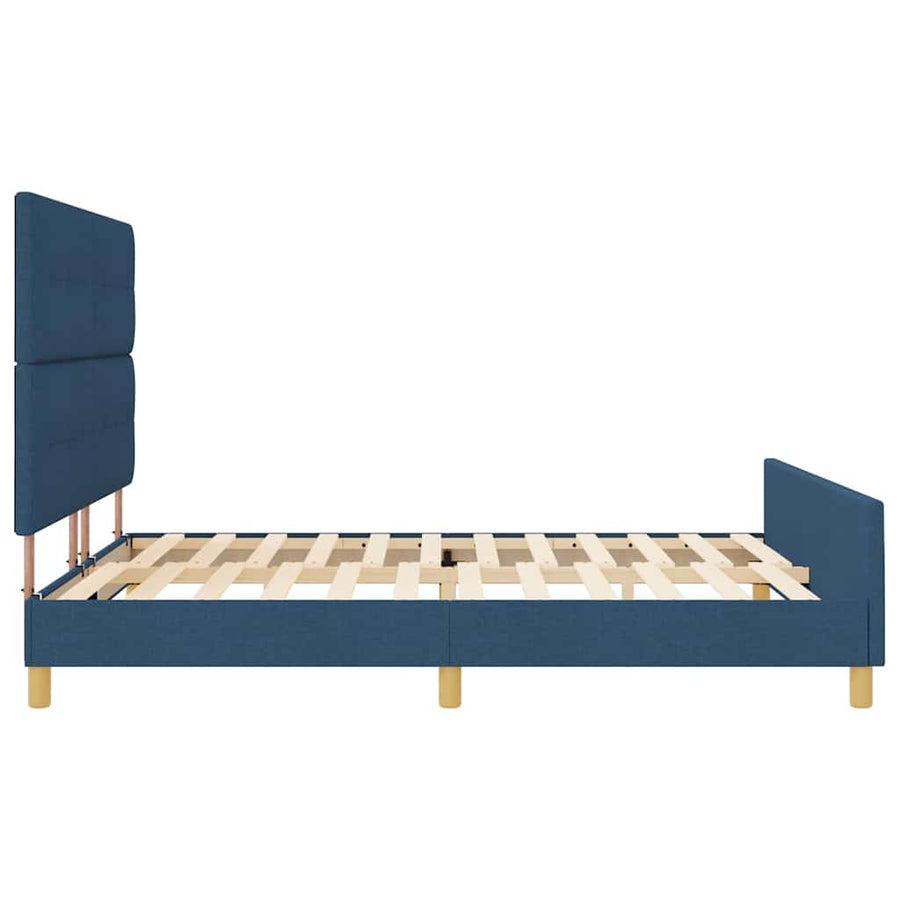 Bedframe met hoofdeinde Blauw 180 x 200 cm Stof