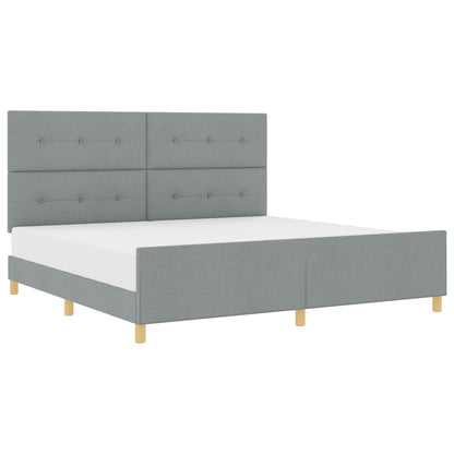 Bedframe met hoofdeinde Lichtgrijs 200 x 200 cm Stof