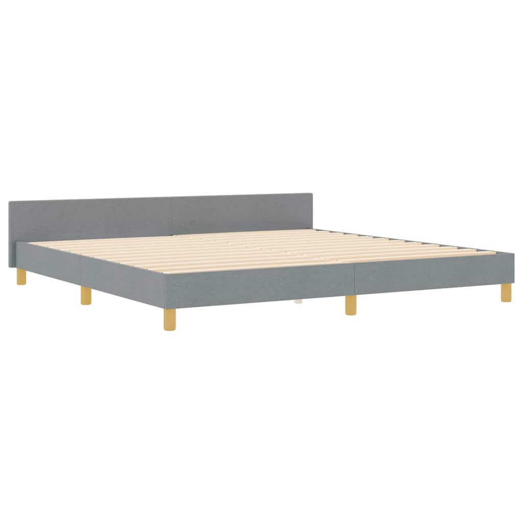 Bedframe met hoofdeinde Lichtgrijs 200 x 200 cm Stof