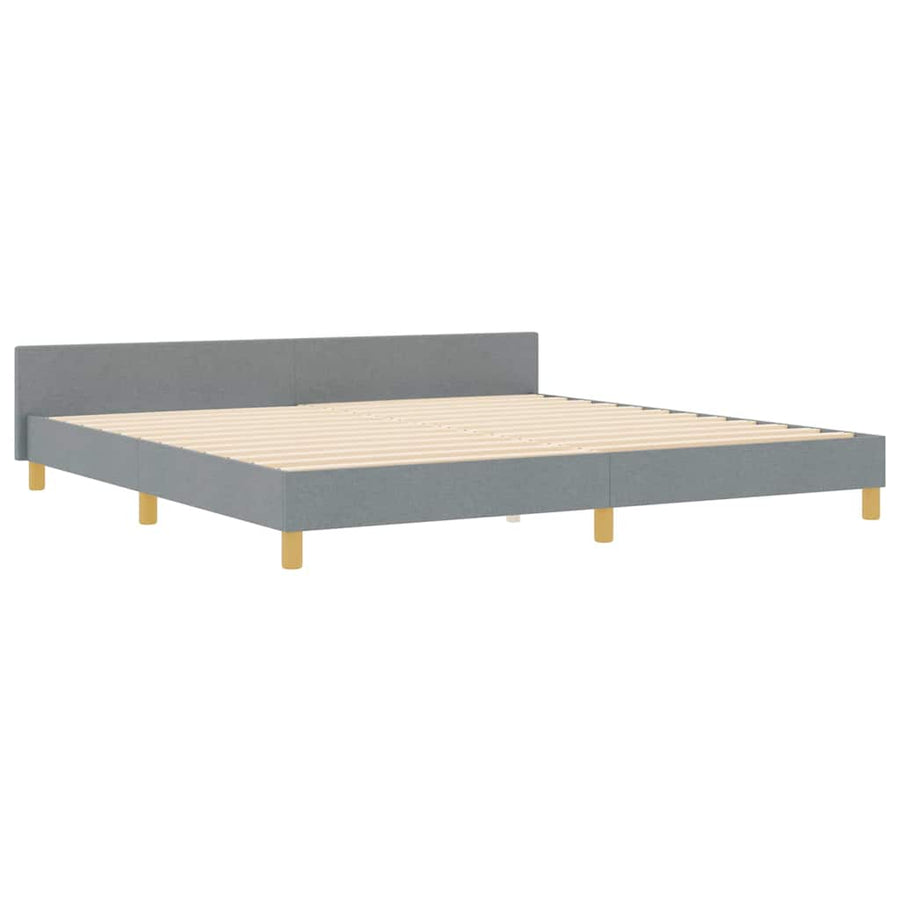 Bedframe met hoofdeinde Lichtgrijs 200 x 200 cm Stof