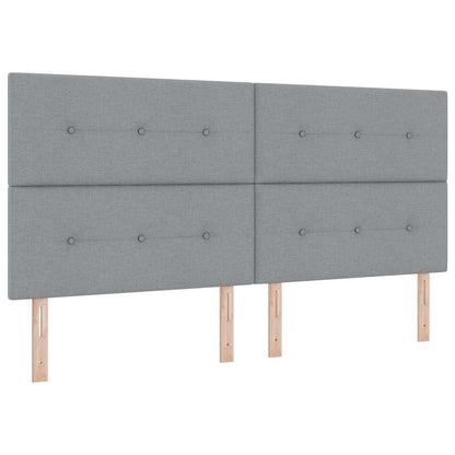 Bedframe met hoofdeinde Lichtgrijs 200 x 200 cm Stof