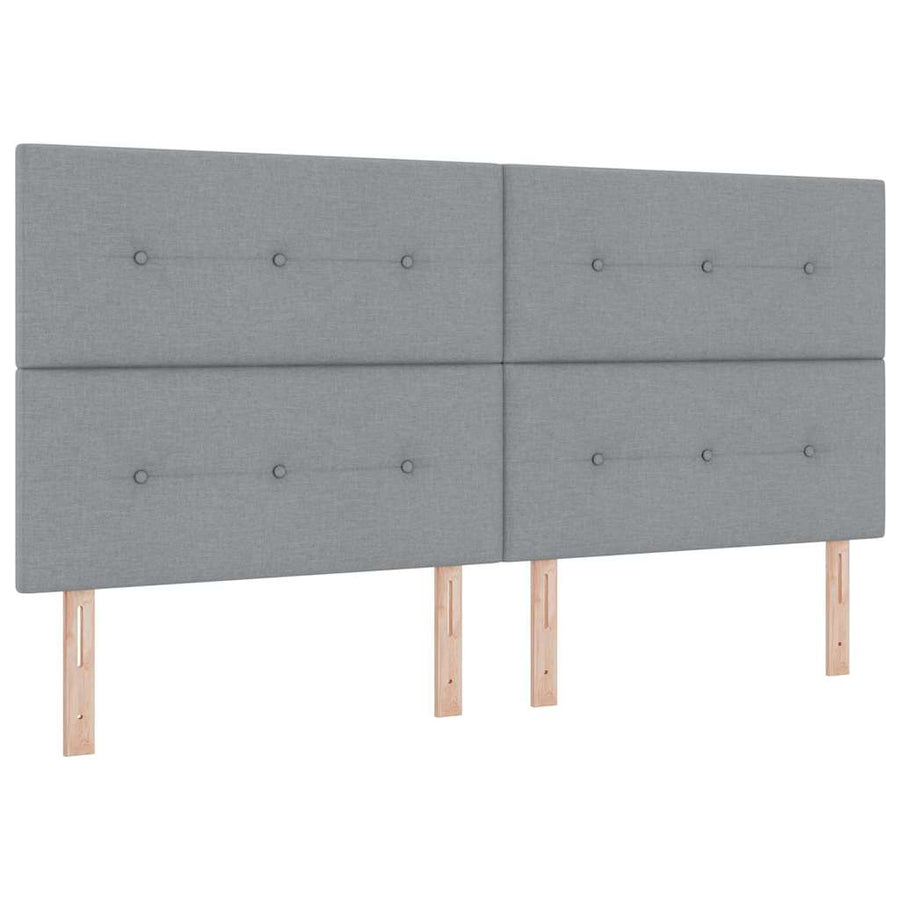 Bedframe met hoofdeinde Lichtgrijs 200 x 200 cm Stof