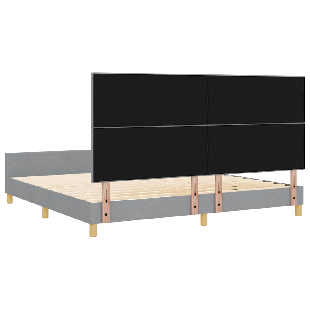 Bedframe met hoofdeinde Lichtgrijs 200 x 200 cm Stof