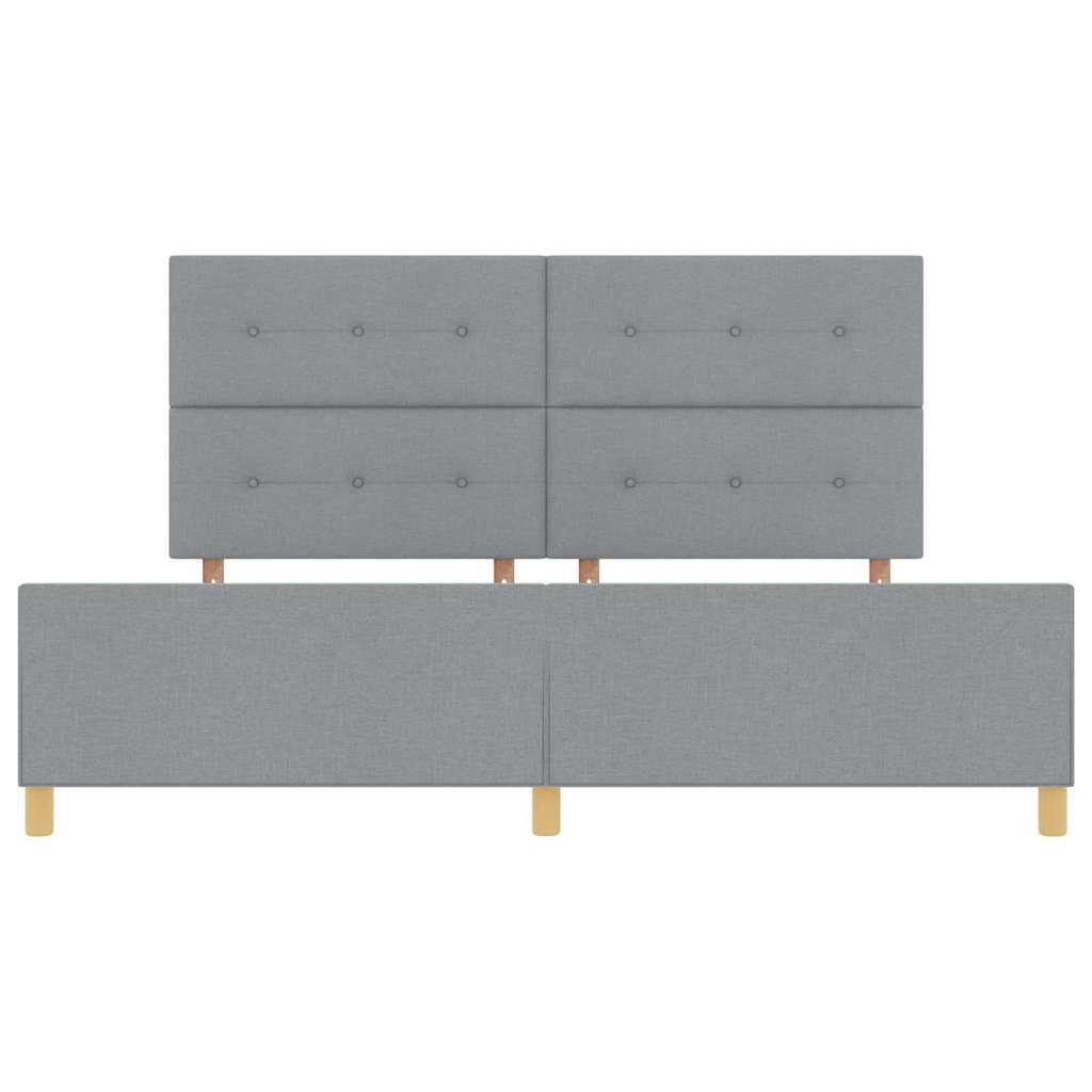 Bedframe met hoofdeinde Lichtgrijs 200 x 200 cm Stof