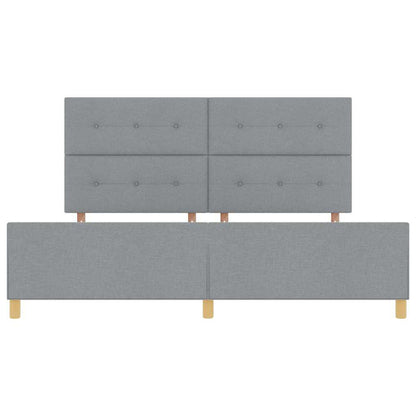 Bedframe met hoofdeinde Lichtgrijs 200 x 200 cm Stof