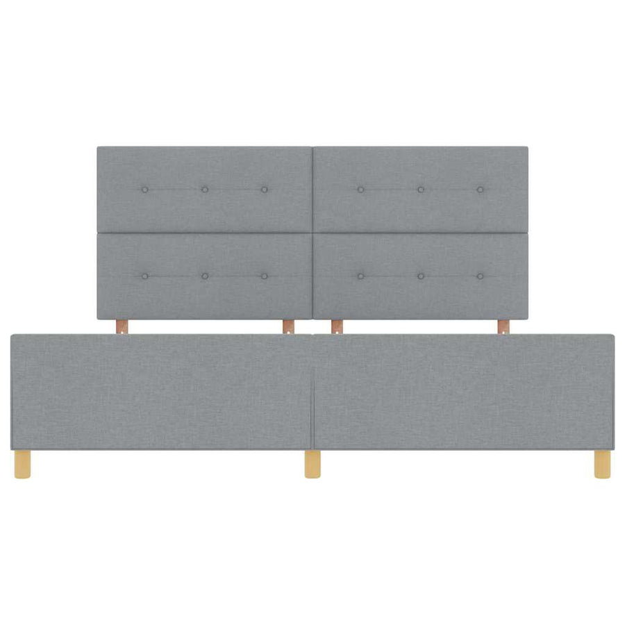 Bedframe met hoofdeinde Lichtgrijs 200 x 200 cm Stof