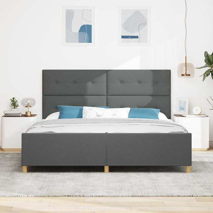 Bedframe met hoofdeinde Donkergrijs 200 x 200 cm Stof