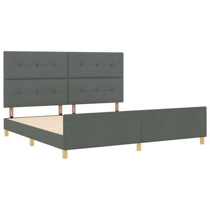 Bedframe met hoofdeinde Donkergrijs 200 x 200 cm Stof