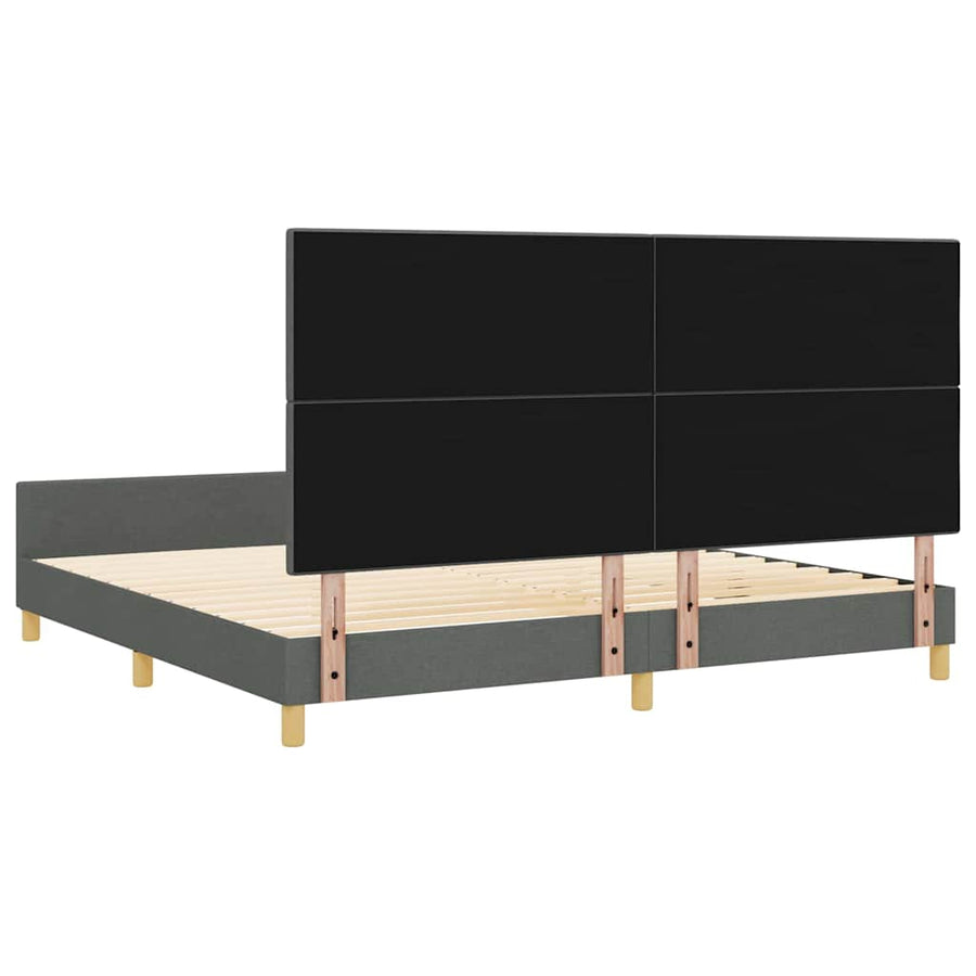 Bedframe met hoofdeinde Donkergrijs 200 x 200 cm Stof