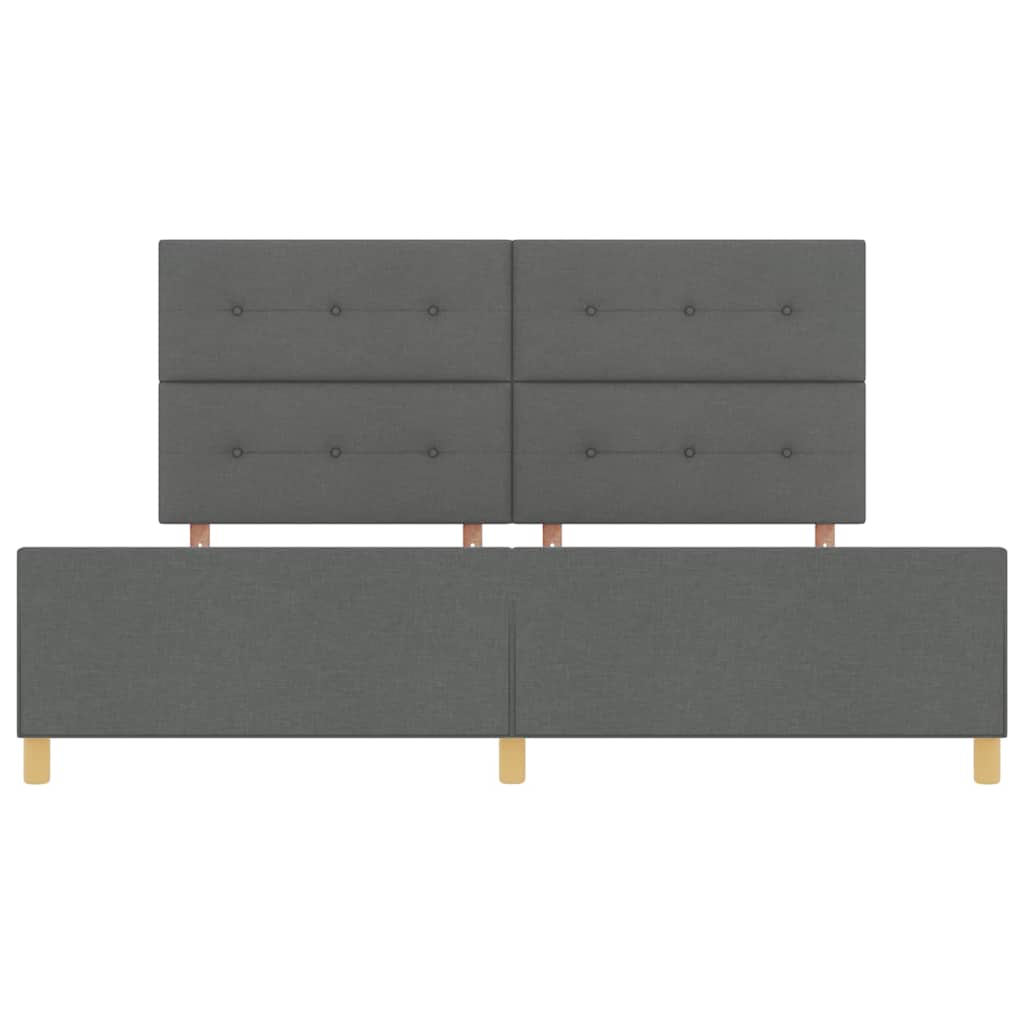 Bedframe met hoofdeinde Donkergrijs 200 x 200 cm Stof