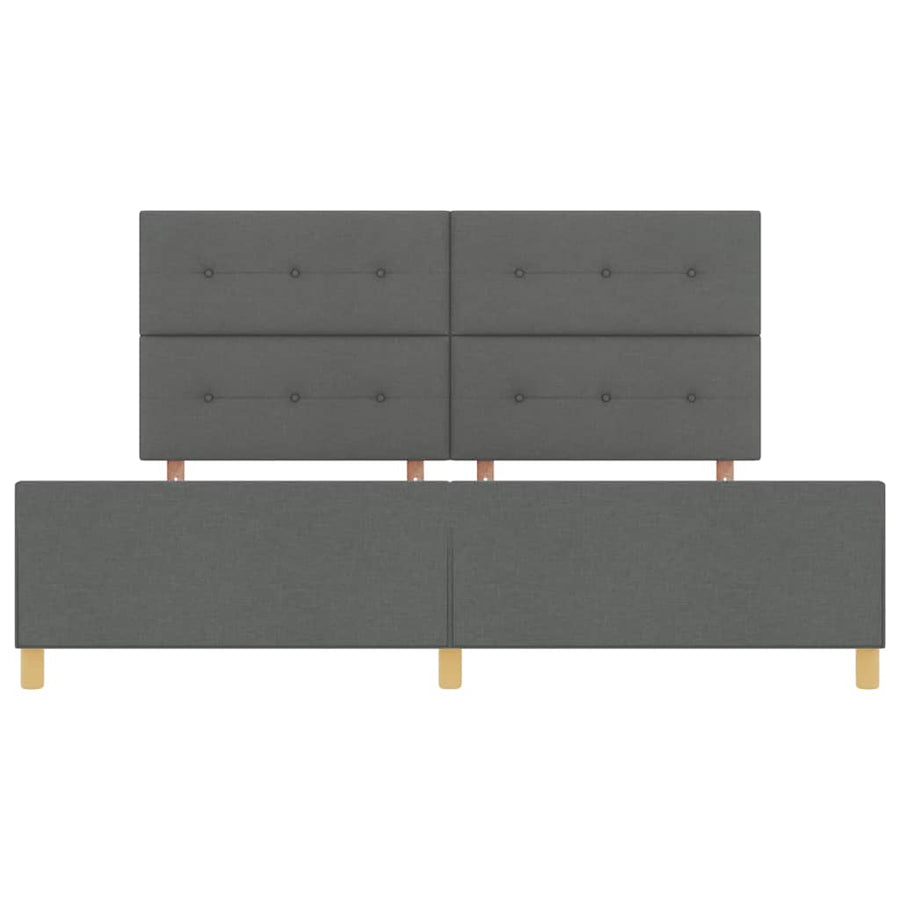Bedframe met hoofdeinde Donkergrijs 200 x 200 cm Stof