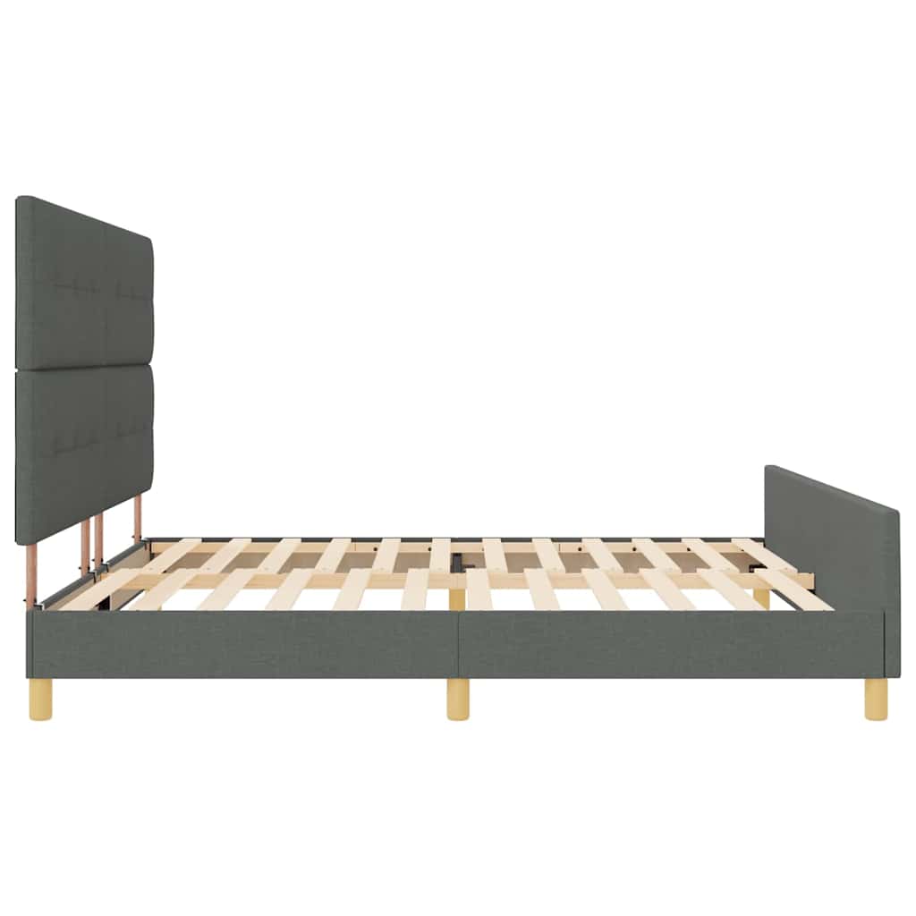 Bedframe met hoofdeinde Donkergrijs 200 x 200 cm Stof