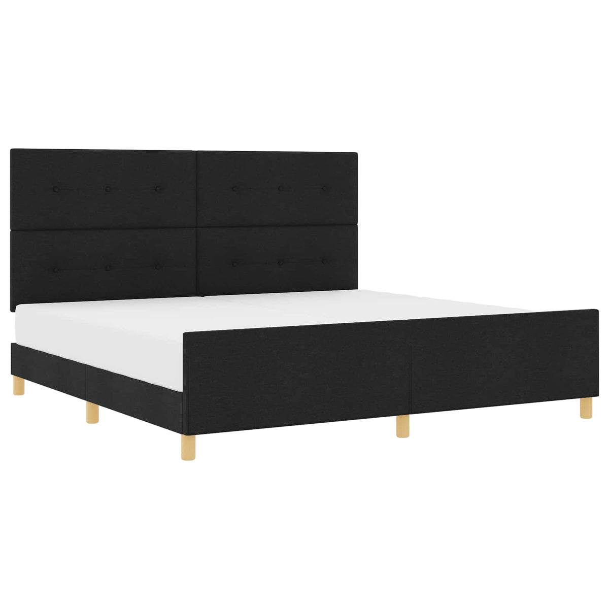 Bedframe met hoofdeinde Zwart 200 x 200 cm Stof