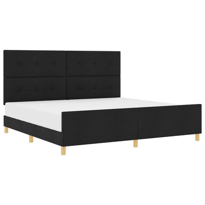 Bedframe met hoofdeinde Zwart 200 x 200 cm Stof