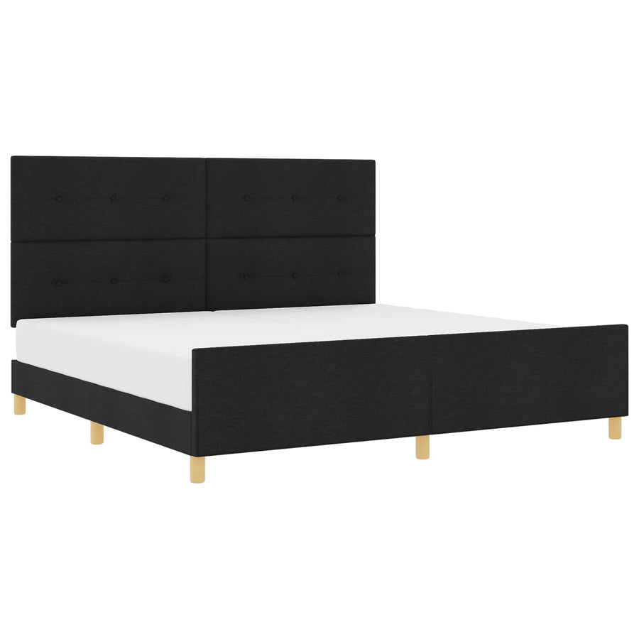 Bedframe met hoofdeinde Zwart 200 x 200 cm Stof