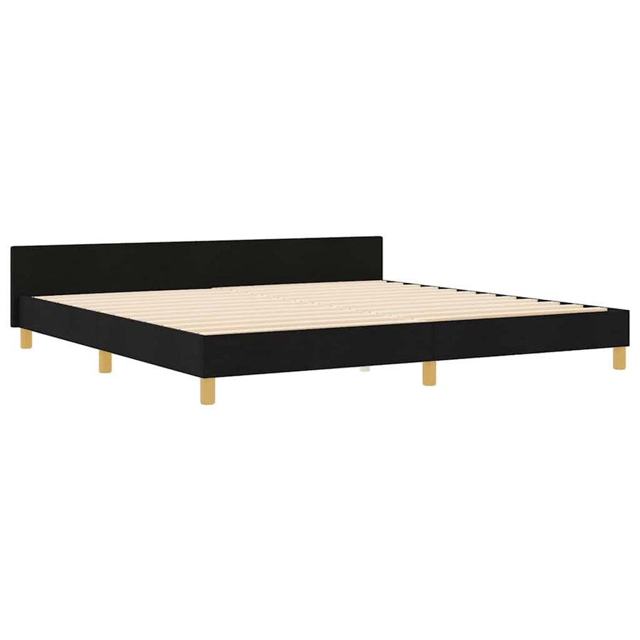 Bedframe met hoofdeinde Zwart 200 x 200 cm Stof