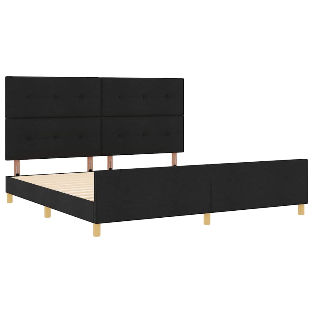 Bedframe met hoofdeinde Zwart 200 x 200 cm Stof
