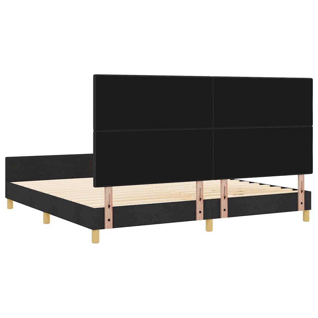 Bedframe met hoofdeinde Zwart 200 x 200 cm Stof