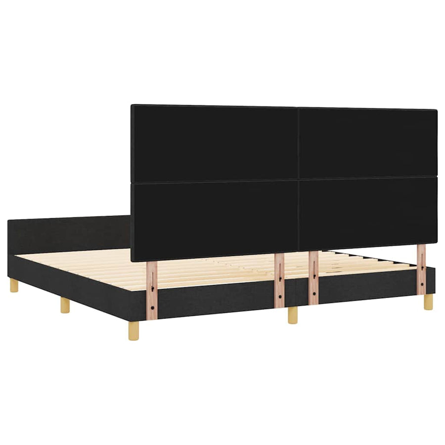 Bedframe met hoofdeinde Zwart 200 x 200 cm Stof