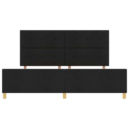 Bedframe met hoofdeinde Zwart 200 x 200 cm Stof