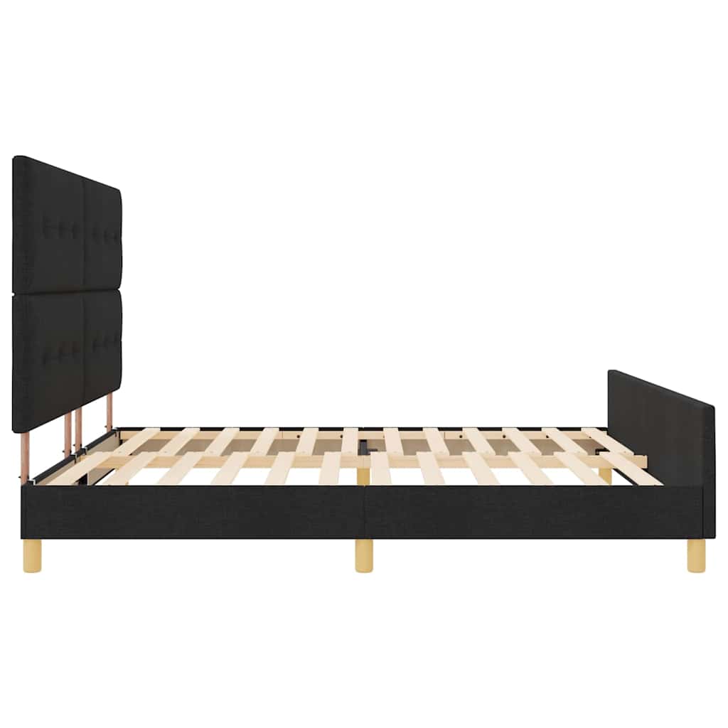 Bedframe met hoofdeinde Zwart 200 x 200 cm Stof