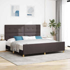 Bedframe donkerbruin stof 200x200 cm