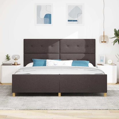 Bedframe met hoofdeinde Donkerbruin 200 x 200 cm Stof