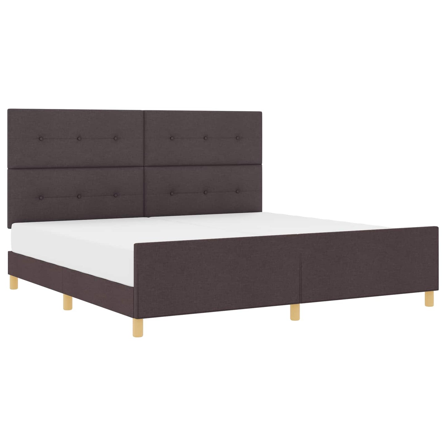 Bedframe met hoofdeinde Donkerbruin 200 x 200 cm Stof