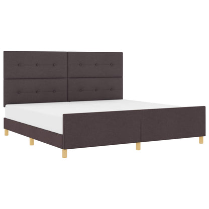 Bedframe met hoofdeinde Donkerbruin 200 x 200 cm Stof
