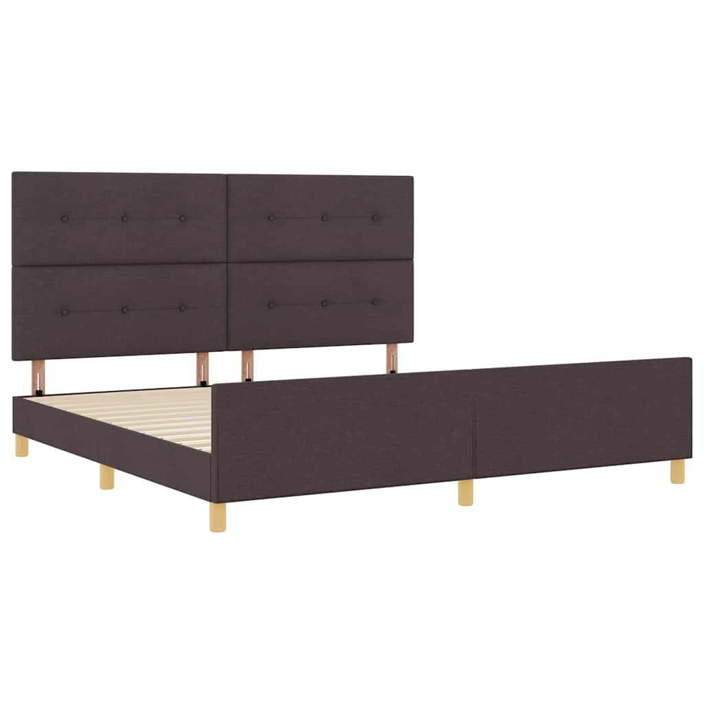 Bedframe met hoofdeinde Donkerbruin 200 x 200 cm Stof