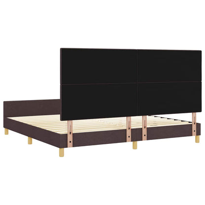 Bedframe met hoofdeinde Donkerbruin 200 x 200 cm Stof