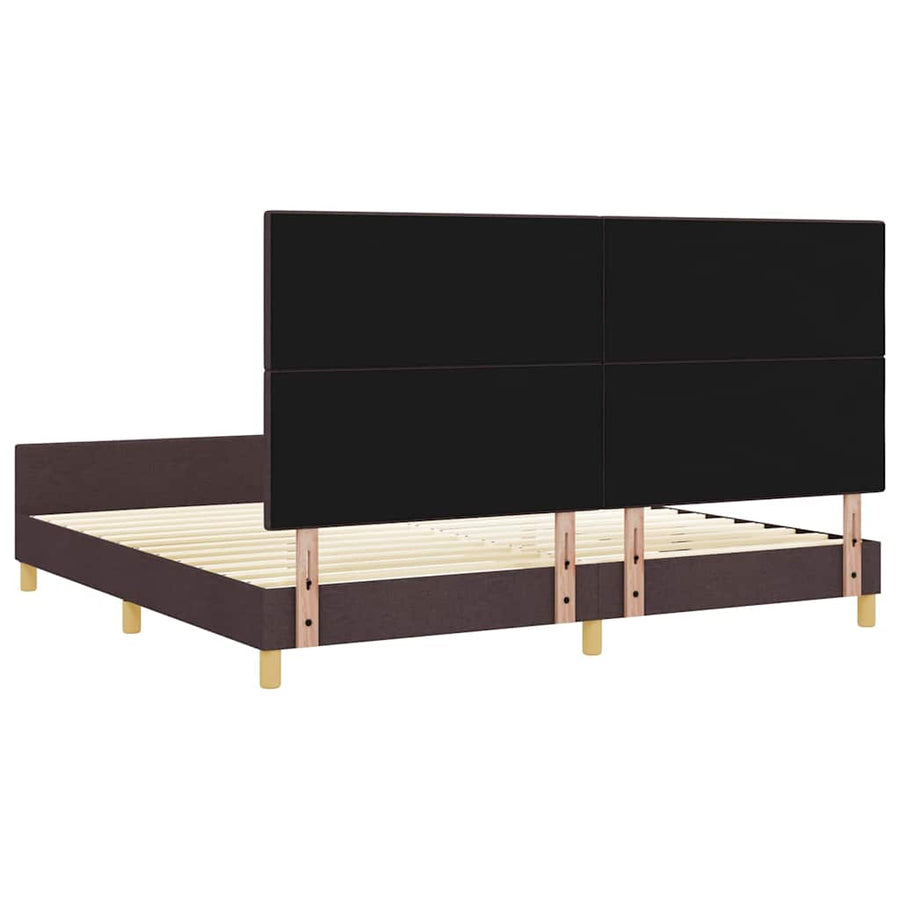 Bedframe met hoofdeinde Donkerbruin 200 x 200 cm Stof