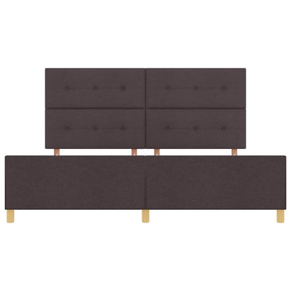Bedframe met hoofdeinde Donkerbruin 200 x 200 cm Stof