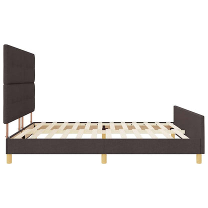 Bedframe met hoofdeinde Donkerbruin 200 x 200 cm Stof