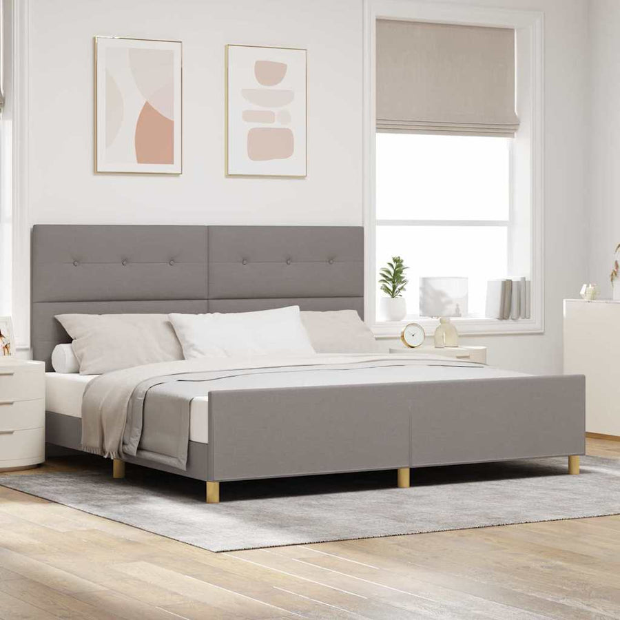 Bedframe met hoofdeinde Taupe 200 x 200 cm Stof
