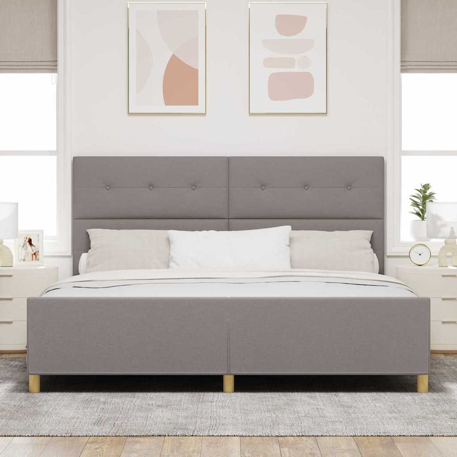 Bedframe met hoofdeinde Taupe 200 x 200 cm Stof