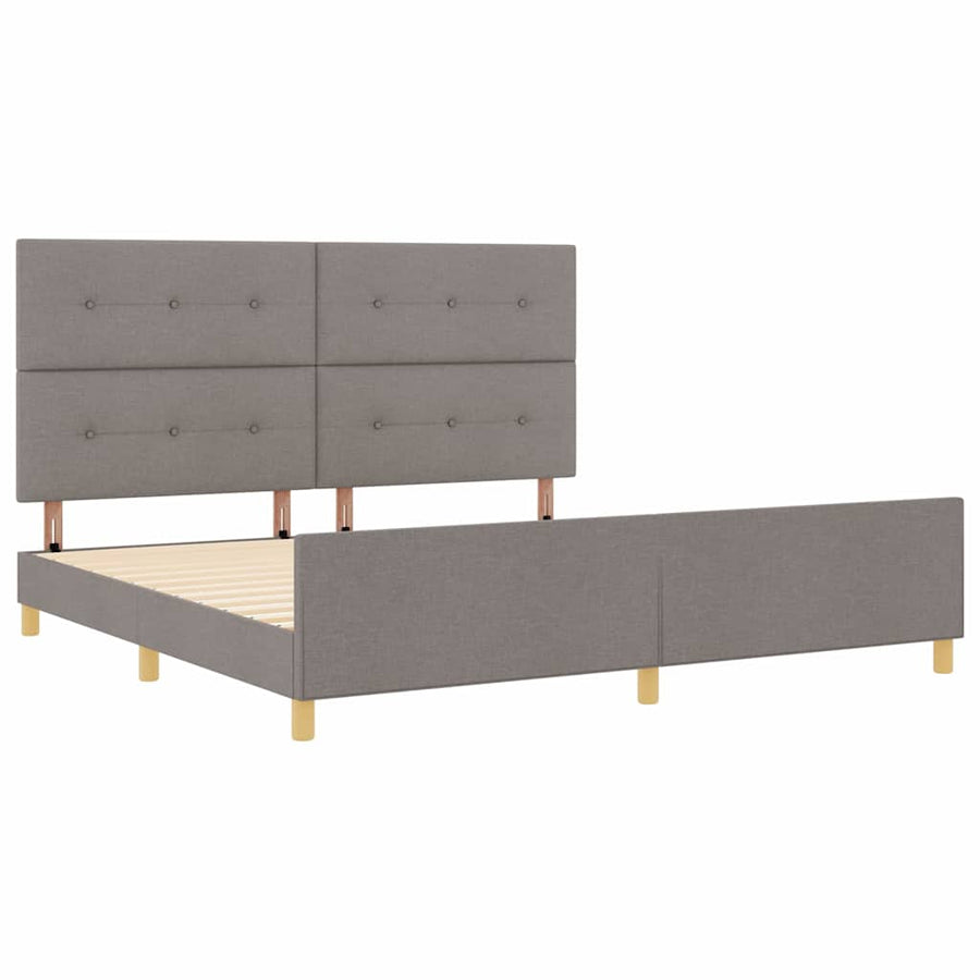 Bedframe met hoofdeinde Taupe 200 x 200 cm Stof