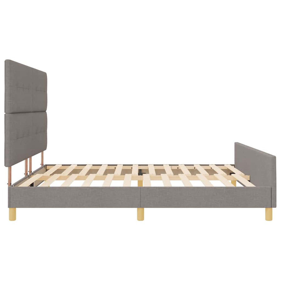 Bedframe met hoofdeinde Taupe 200 x 200 cm Stof