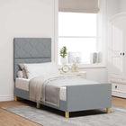 Bed Frame with Headboard Light Gray 80 x 200 cm Fabric