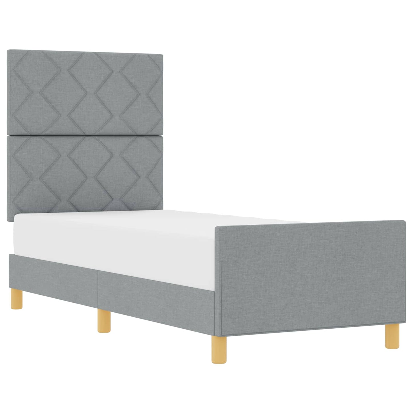 Bedframe met hoofdeinde Lichtgrijs 80 x 200 cm Stof