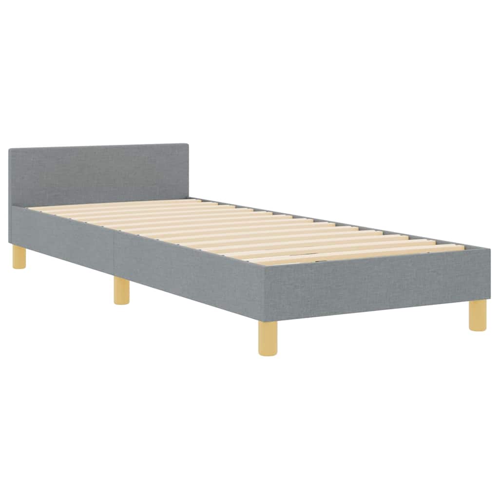 Bedframe met hoofdeinde Lichtgrijs 80 x 200 cm Stof