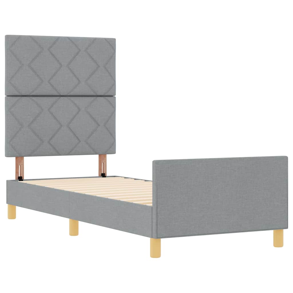 Bedframe met hoofdeinde Lichtgrijs 80 x 200 cm Stof